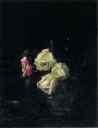 Hirst, Claude Raguet Roses in a Glass Pitcher with Decorative Metal Plate Spain oil painting artist